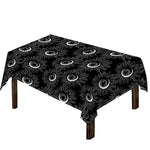 White And Black Sunflower Pattern Print Tablecloth