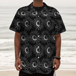 White And Black Sunflower Pattern Print Textured Short Sleeve Shirt