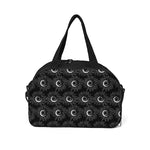 White And Black Sunflower Pattern Print Travel Bag