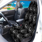 White And Black Sunflower Pattern Print Waterproof Car Seat Cover