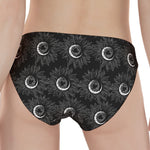 White And Black Sunflower Pattern Print Women's Panties