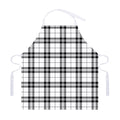 White And Black Tartan Pattern Print Adjustable Apron