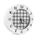 White And Black Tartan Pattern Print Alarm Clock