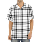 White And Black Tartan Pattern Print Aloha Shirt