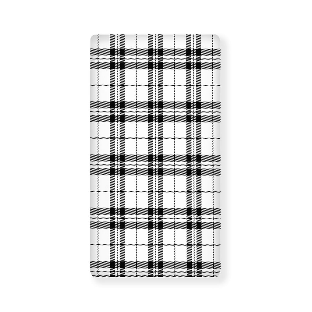 White And Black Tartan Pattern Print Baby Crib Sheet