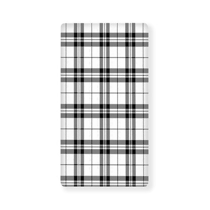 White And Black Tartan Pattern Print Baby Crib Sheet