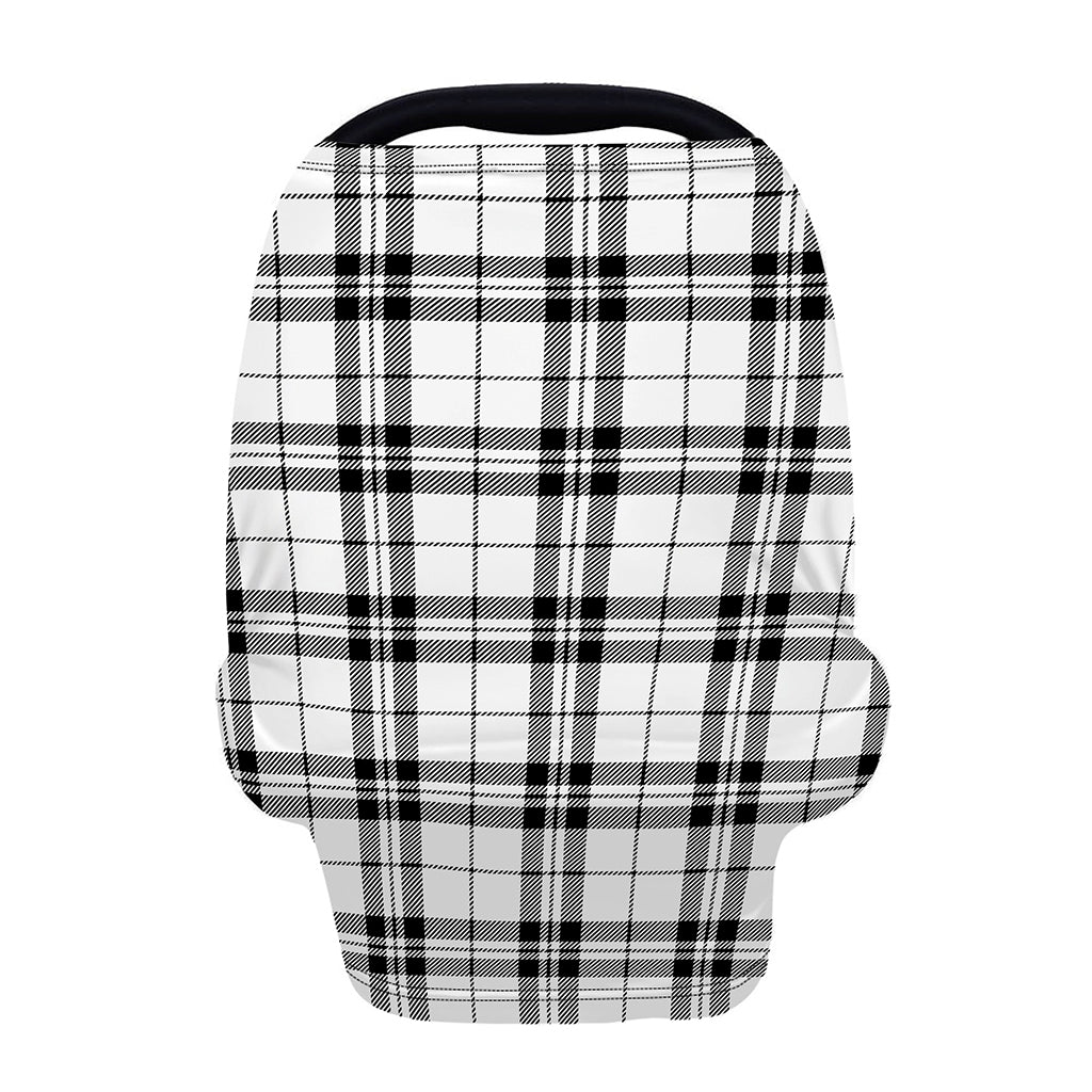 White And Black Tartan Pattern Print Baby Seat Cover