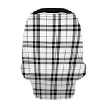 White And Black Tartan Pattern Print Baby Seat Cover