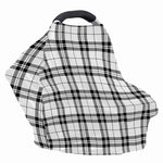 White And Black Tartan Pattern Print Baby Seat Cover