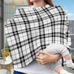 White And Black Tartan Pattern Print Baby Seat Cover