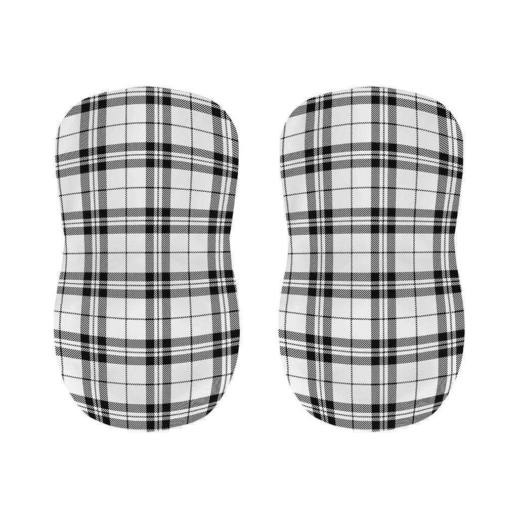 White And Black Tartan Pattern Print Bar Stool Covers