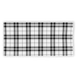 White And Black Tartan Pattern Print Beach Towel