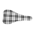 White And Black Tartan Pattern Print Bicycle Seat Cover