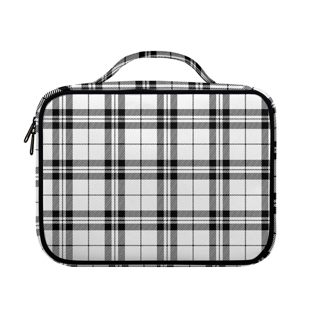 White And Black Tartan Pattern Print Briefcase Bible Bag