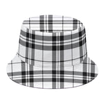 White And Black Tartan Pattern Print Bucket Hat