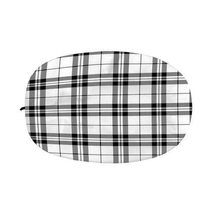 White And Black Tartan Pattern Print Car Side Mirror Covers