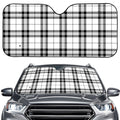 White And Black Tartan Pattern Print Car Windshield Sun Shade