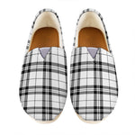 White And Black Tartan Pattern Print Casual Shoes