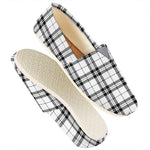 White And Black Tartan Pattern Print Casual Shoes