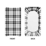 White And Black Tartan Pattern Print Changing Pad Cover