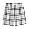 White And Black Tartan Pattern Print Cotton Shorts