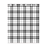 White And Black Tartan Pattern Print Curtain