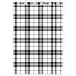White And Black Tartan Pattern Print Curtain