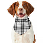 White And Black Tartan Pattern Print Dog Bandana
