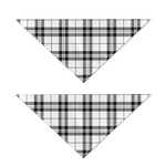 White And Black Tartan Pattern Print Dog Bandana