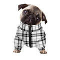 White And Black Tartan Pattern Print Dog Zip Up Jacket