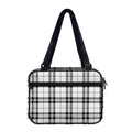 White And Black Tartan Pattern Print Double Strap Bible Bag