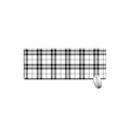 White And Black Tartan Pattern Print Extended Mouse Pad