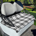 White And Black Tartan Pattern Print Golf Cart Seat Cover