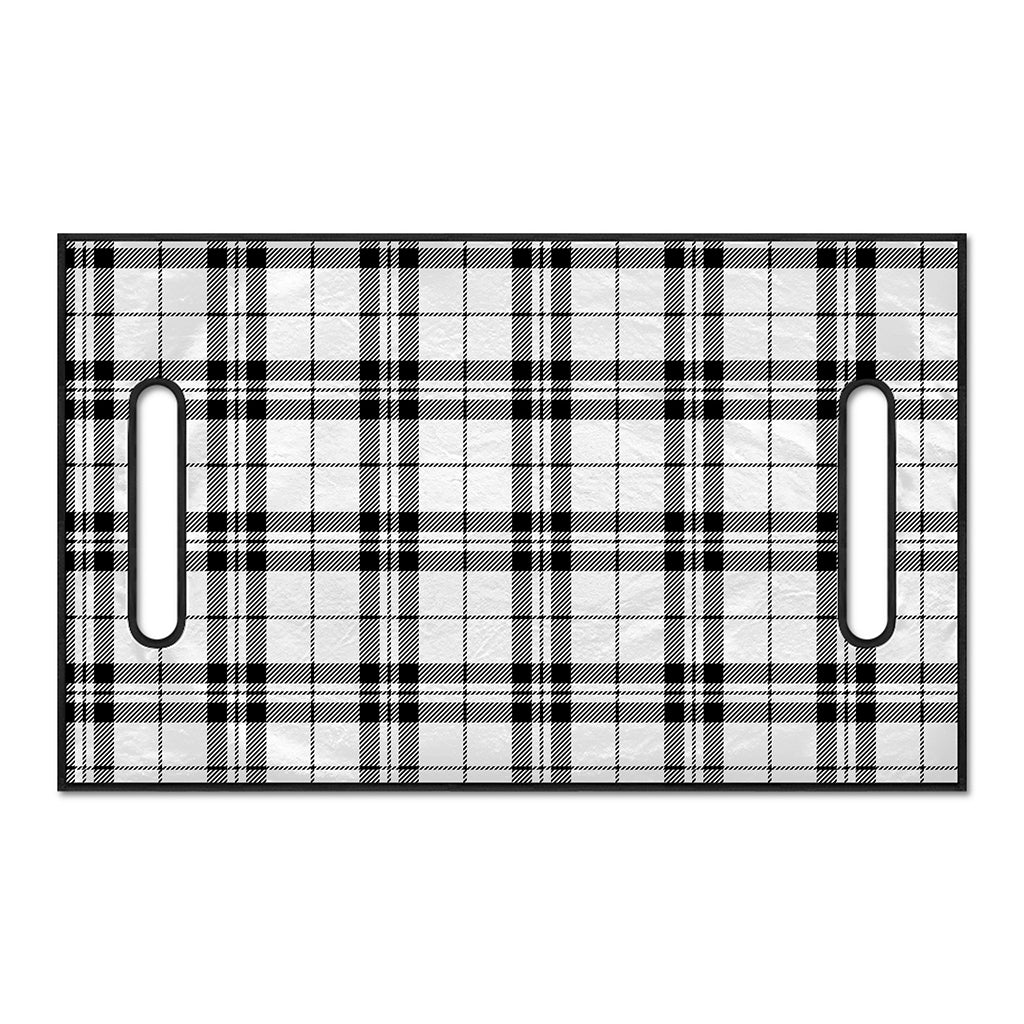 White And Black Tartan Pattern Print Golf Cart Seat Cover