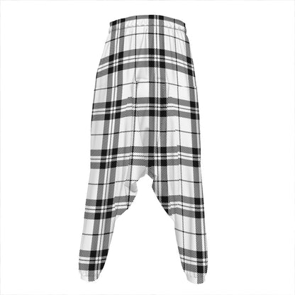 White And Black Tartan Pattern Print Hammer Pants