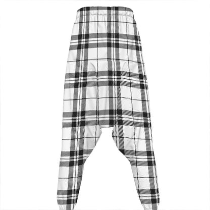 White And Black Tartan Pattern Print Hammer Pants