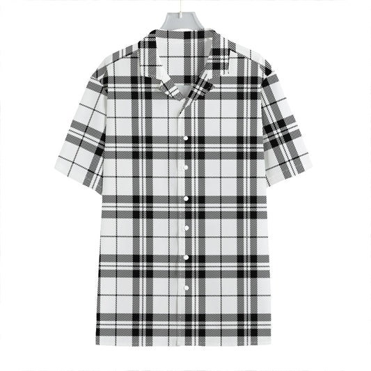 White And Black Tartan Pattern Print Hawaiian Shirt