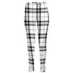 White And Black Tartan Pattern Print High-Waisted Pocket Leggings