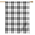 White And Black Tartan Pattern Print House Flag