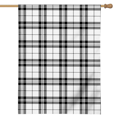 White And Black Tartan Pattern Print House Flag