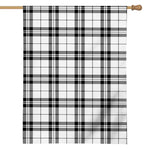 White And Black Tartan Pattern Print House Flag