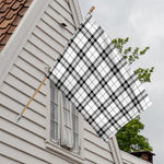 White And Black Tartan Pattern Print House Flag