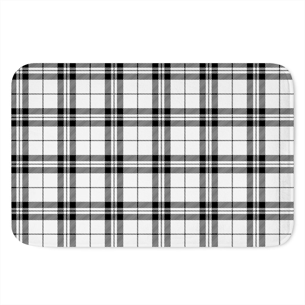 White And Black Tartan Pattern Print Indoor Door Mat
