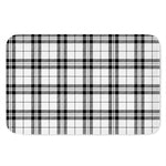 White And Black Tartan Pattern Print Indoor Door Mat