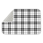White And Black Tartan Pattern Print Indoor Door Mat