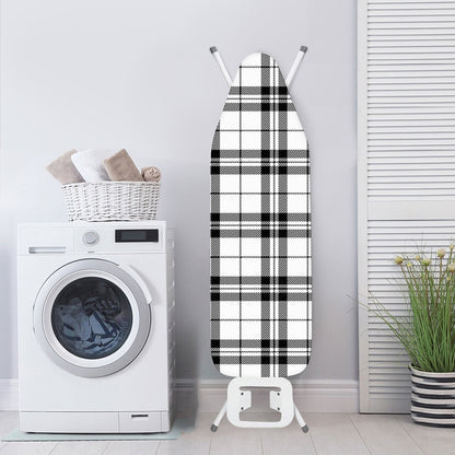 White And Black Tartan Pattern Print Ironing Board Cover