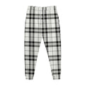 White And Black Tartan Pattern Print Jogger Pants