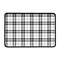White And Black Tartan Pattern Print Kitchen Mat