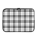 White And Black Tartan Pattern Print Laptop Sleeve