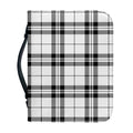 White And Black Tartan Pattern Print Leather Bible Cover